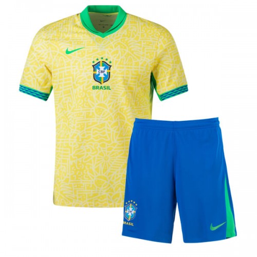 Brazil Home Kids Football Kit 2024