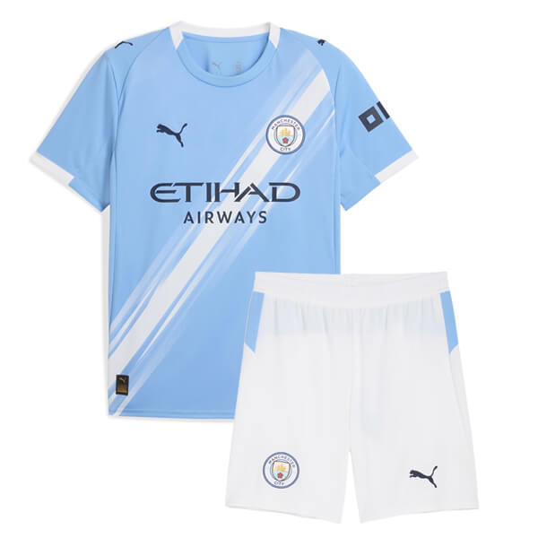 Manchester City Home Kids Football Kit 25 26