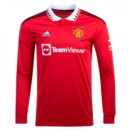 Manchester United Home Long Sleeve Football Shirt 22 23