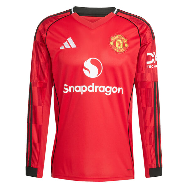 Manchester United Home Long Sleeve Football Shirt 25 26