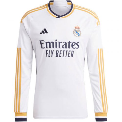 Real Madrid Home Long Sleeve Football Shirt 23 24