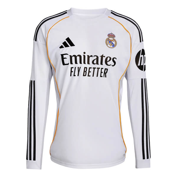 Real Madrid Home Long Sleeve Football Shirt 25 26