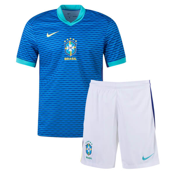 Brazil Away Kids Football Kit 2024
