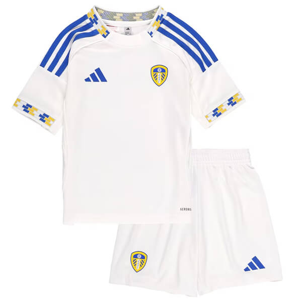 Leeds United Home Kids Football Kit 25 26