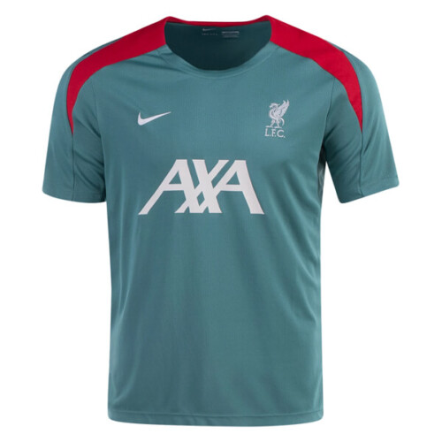 Liverpool Pre Match Training Football Shirt - Teal Red