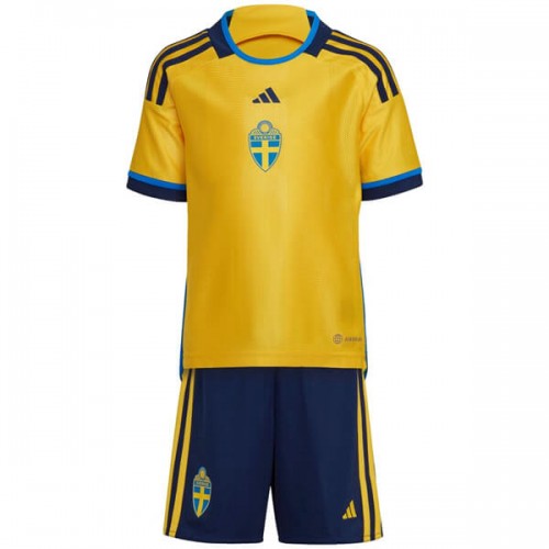 Sweden Home Kids Football Kit 2022
