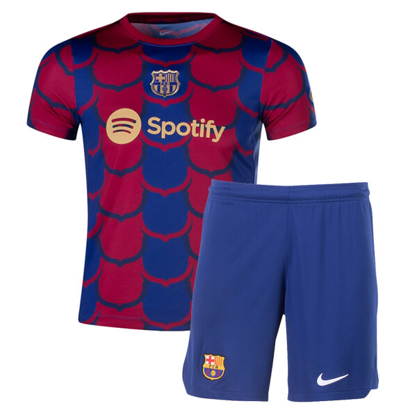 Barcelona Pre Match Training Kids Football Kit