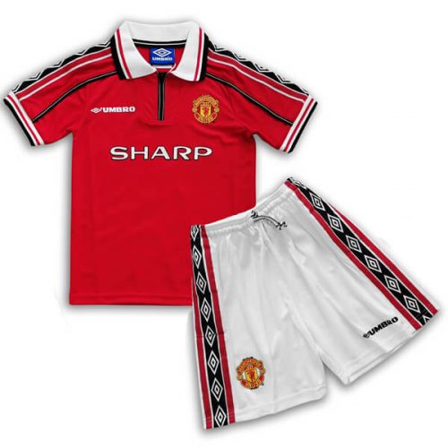 Retro Manchester United Home Kids Football Kit 88 89