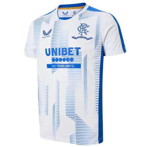 Rangers Pre Match Training Football Shirt - White Blue