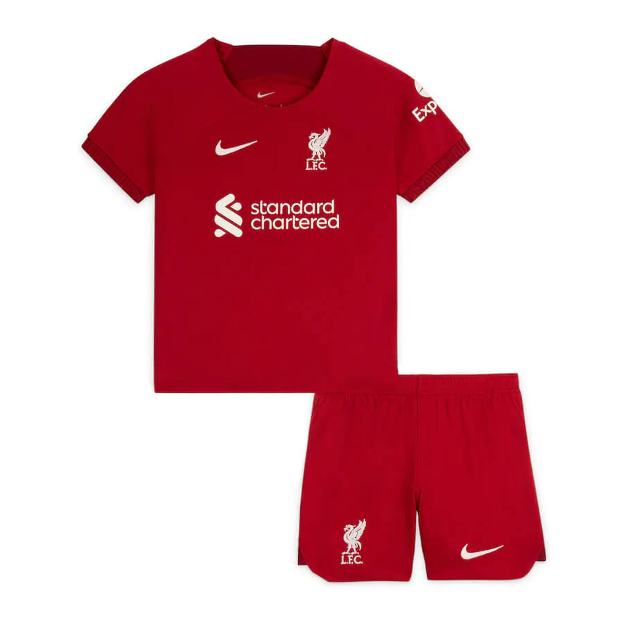 Liverpool Home Kids Football Kit 22 23