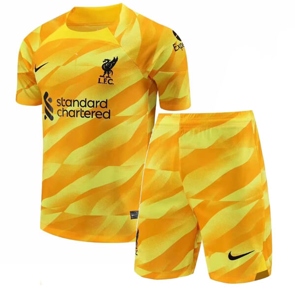 Liverpool Yellow Goalkeeper Kids Football Kit 23 24