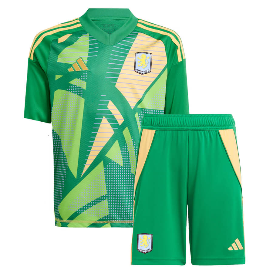 Aston Villa Green Kids Goalkeeper Football Kit 24 25