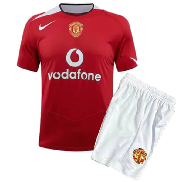 Retro Manchester United Home Kids Football Kit 04 06