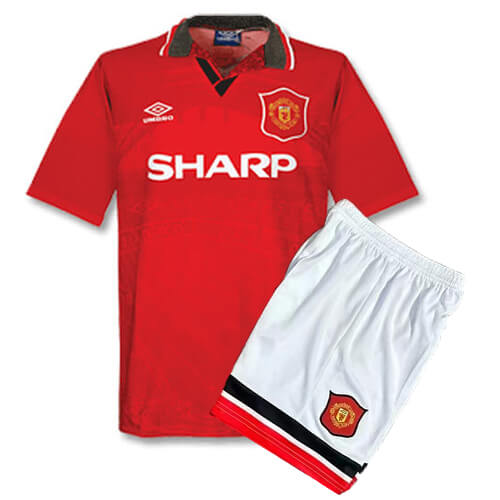 Retro Manchester United Home Kids Football Kit 94 96