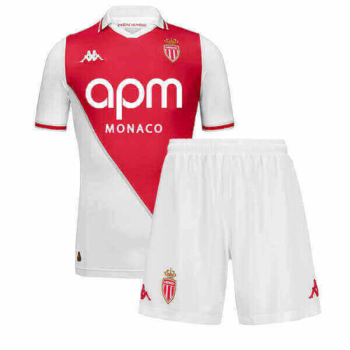 AS Monaco Home Kids Football Kit 24 25