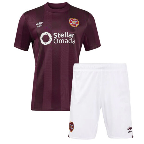 Hearts Home Kids Football Kit 24 25