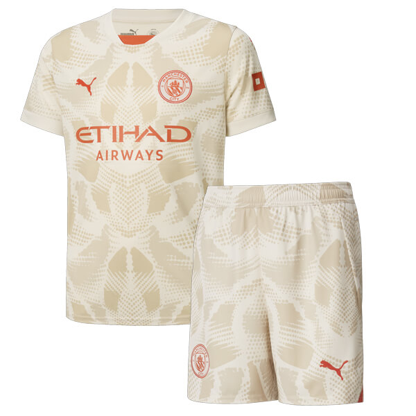 Manchester City Goalkeeper Kids Football Kit 24 25 - Beige