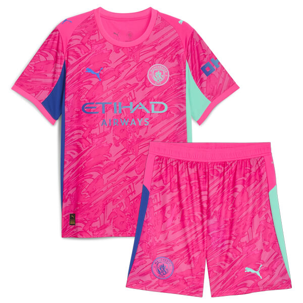 Manchester City Kids Goalkeeper Football Kit 25 26 - Pink