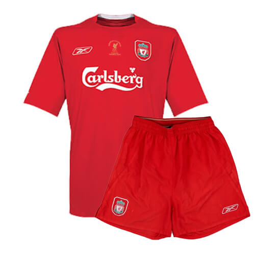 Retro Liverpool Home Kids Football Kit 04 05