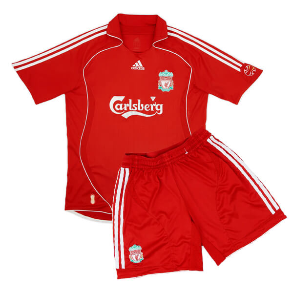 Retro Liverpool Home Kids Football Kit 06 08