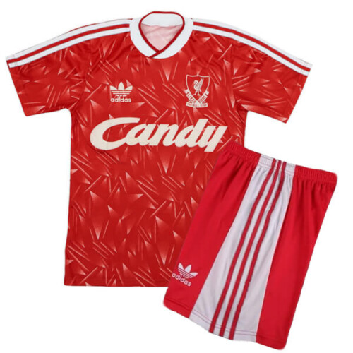 Retro Liverpool Home Kids Football Kit 89 91