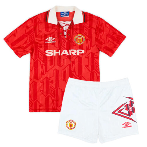 Retro Manchester United Home Kids Football Kit 1992 94